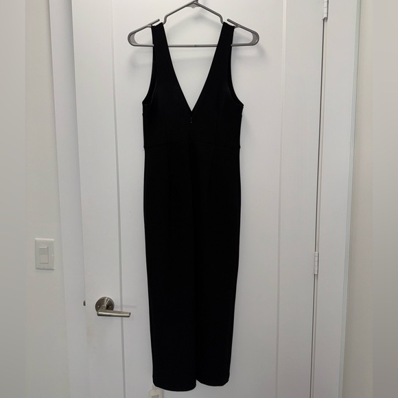 NWT Abercrombie Plunge V-Neck Midi Dress with Slit - Picture 2 of 6